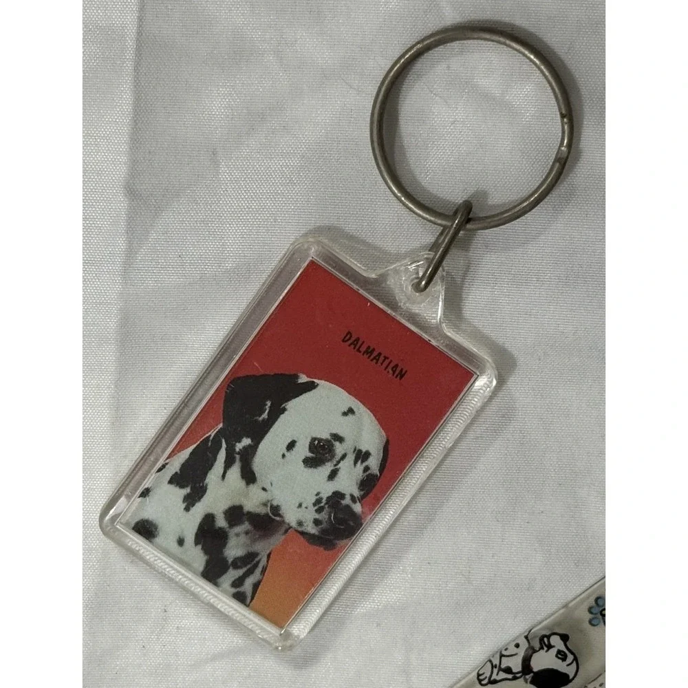 Lot of 2 Dalmatian‎ Dog Acrylic 2 Sided Keychain and Change Purse Keychain